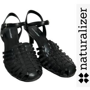 Naturalizer Quenby Caged Strappy Kitten Heel Cute Goth Lolita Sandal Sz: 7m